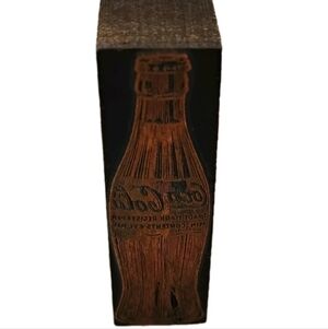 Coca-Cola Copper Stamp Wood Block Vintage APX 3"